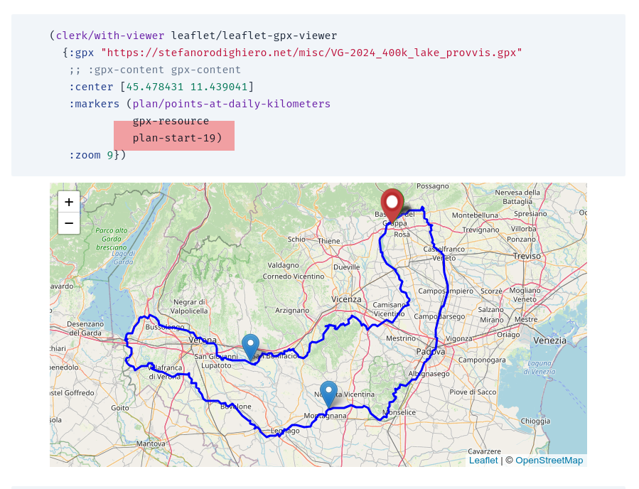 Using a plan to put markers on a map